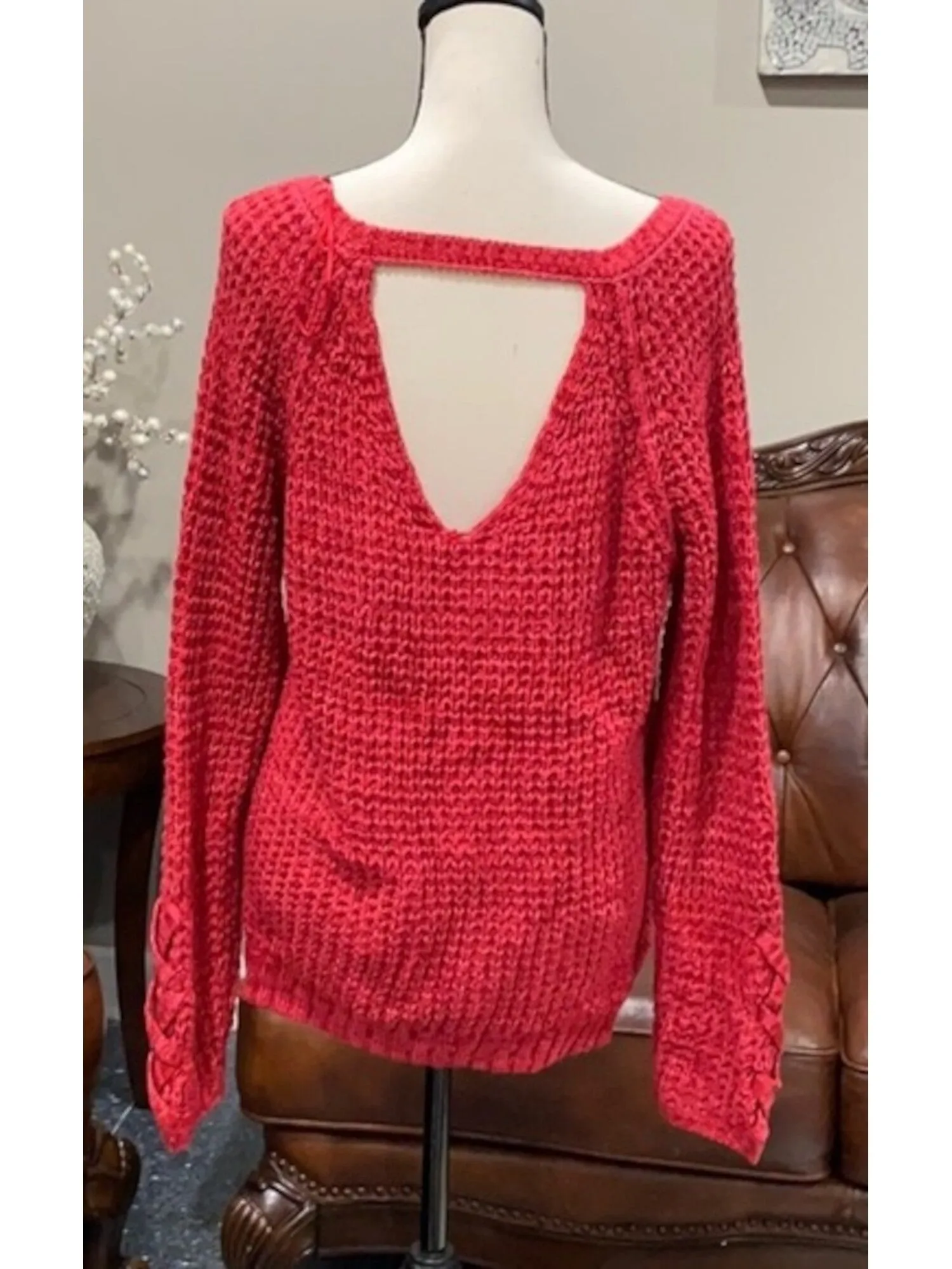 AMERICAN RAG Womens Red Long Sleeve Sweater