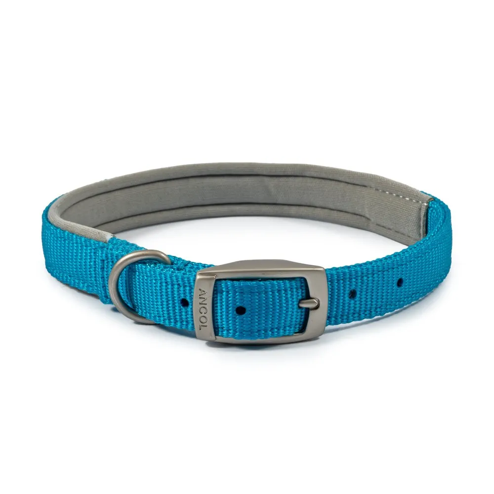 Ancol Viva Padded Nylon Collar Blue 35-43cm Size 4