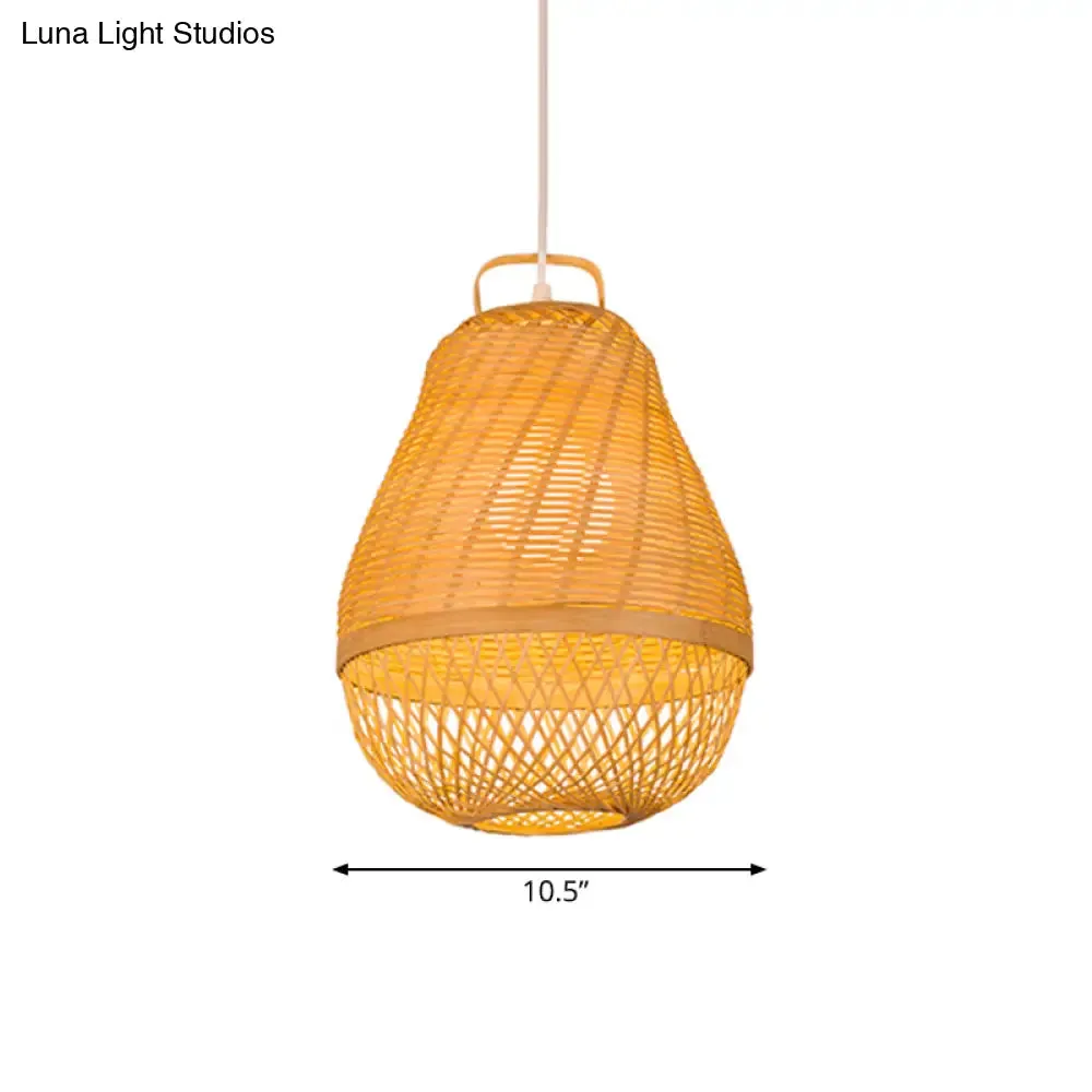 Bamboo Bird Cage Hanging Light for Asian-inspired Dining Rooms