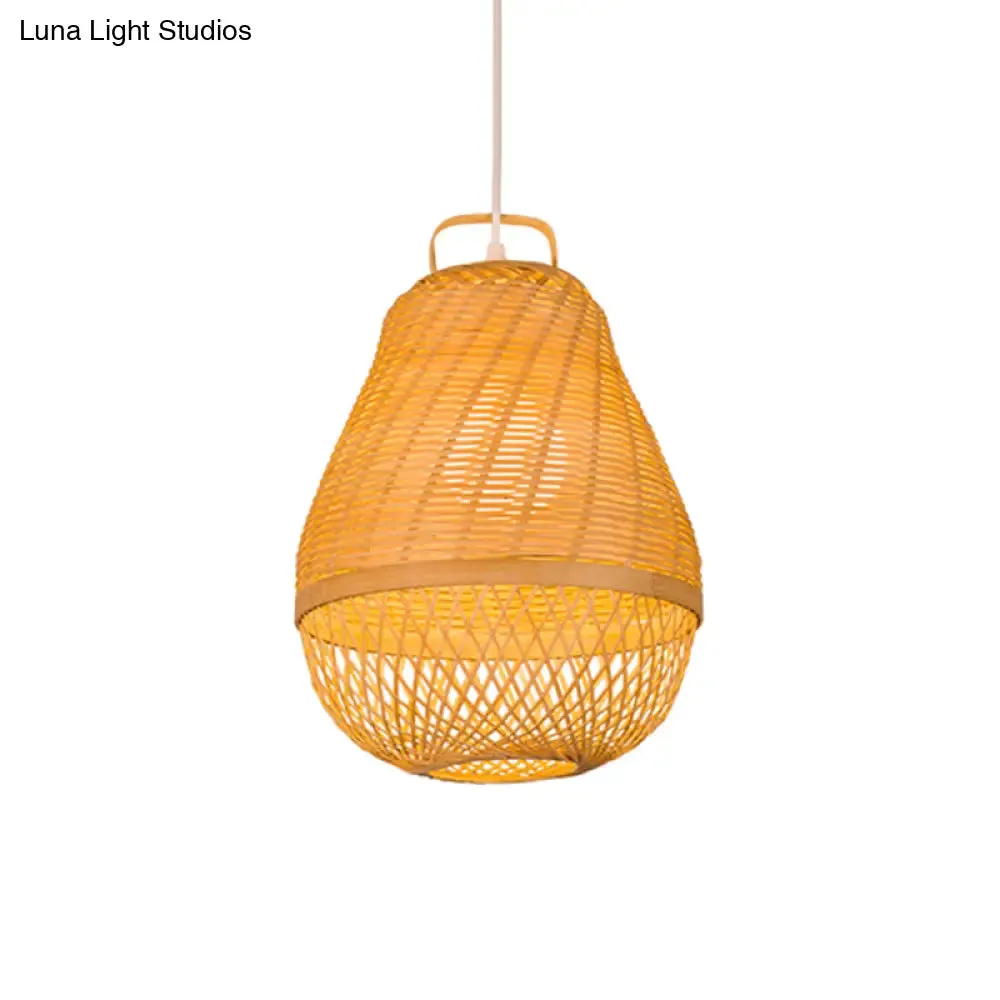 Bamboo Bird Cage Hanging Light for Asian-inspired Dining Rooms