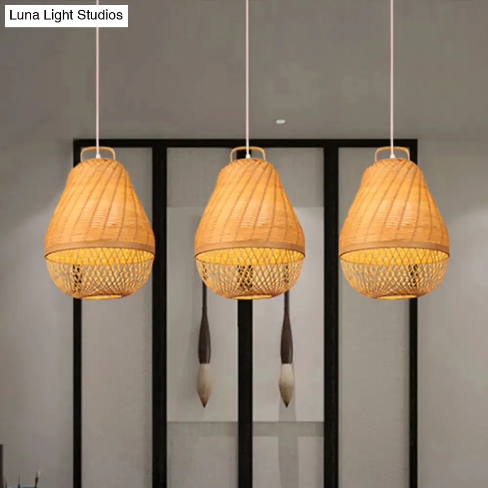 Bamboo Bird Cage Hanging Light for Asian-inspired Dining Rooms