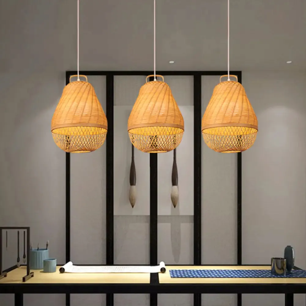 Bamboo Bird Cage Hanging Light for Asian-inspired Dining Rooms