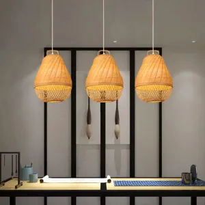 Bamboo Bird Cage Hanging Light for Asian-inspired Dining Rooms