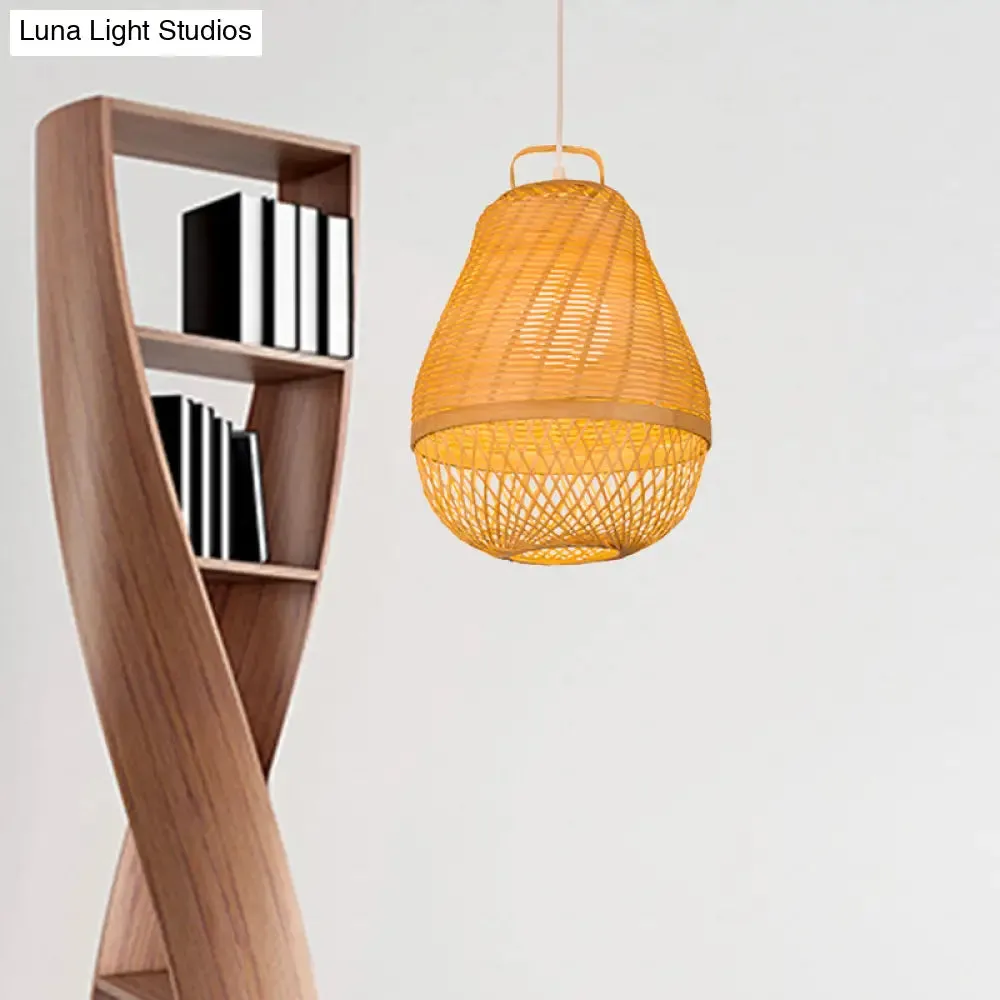Bamboo Bird Cage Hanging Light for Asian-inspired Dining Rooms