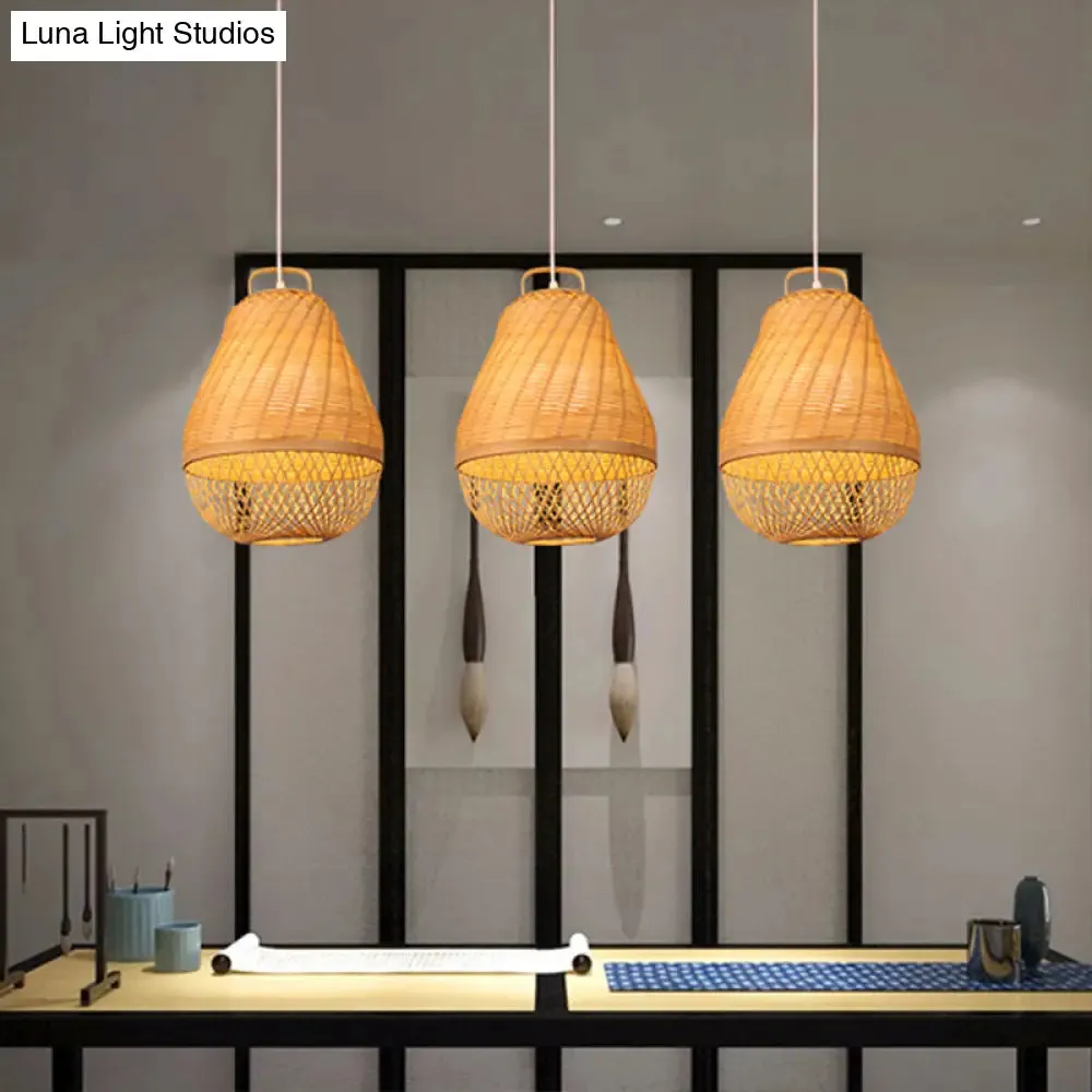 Bamboo Bird Cage Hanging Light for Asian-inspired Dining Rooms
