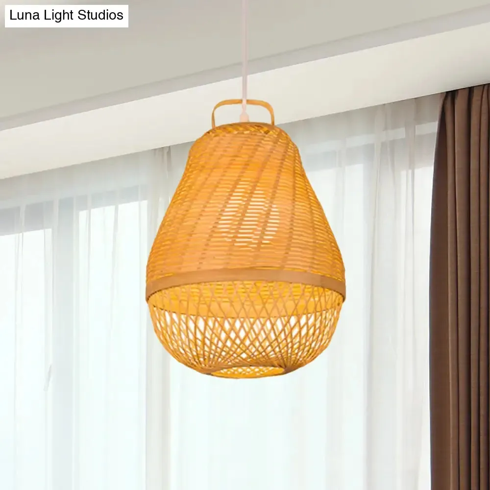 Bamboo Bird Cage Hanging Light for Asian-inspired Dining Rooms