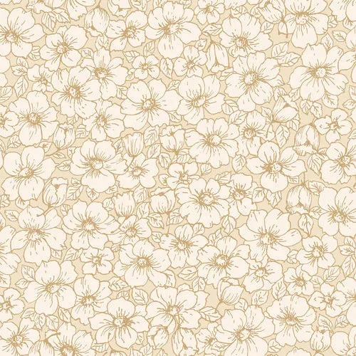 Blank Quilting Beige Floral Studio Beige Cotton Prints