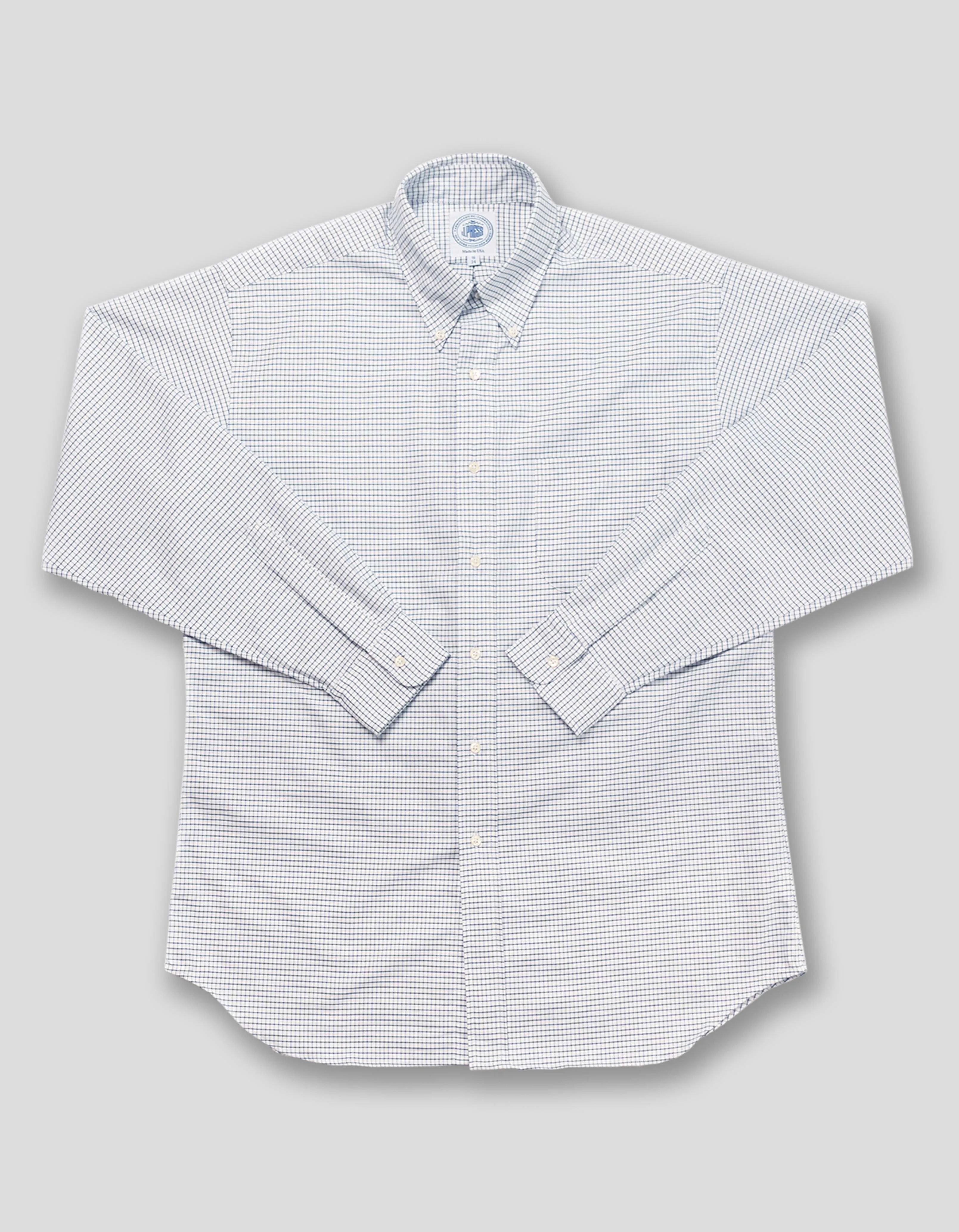 BLUE TATTERSAL OXFORD DRESS SHIRT