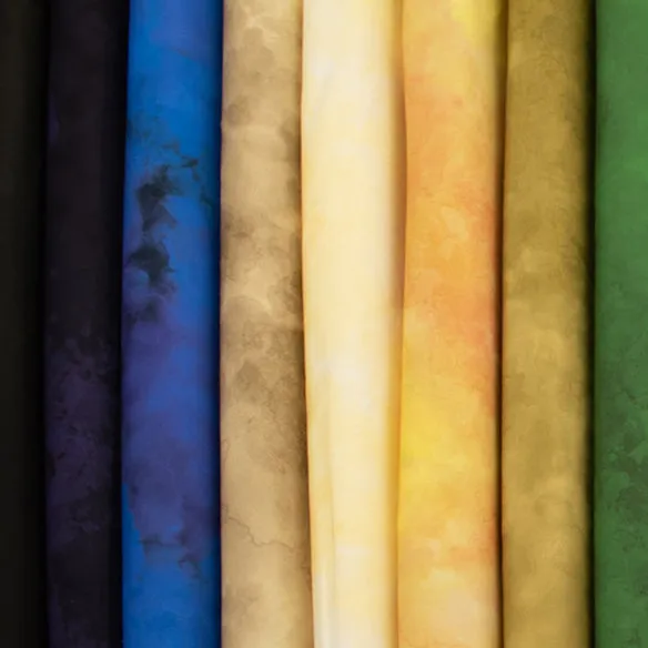 Cloudy Marble Collection #08 Mustard Watercolour Shading Cotton Prints