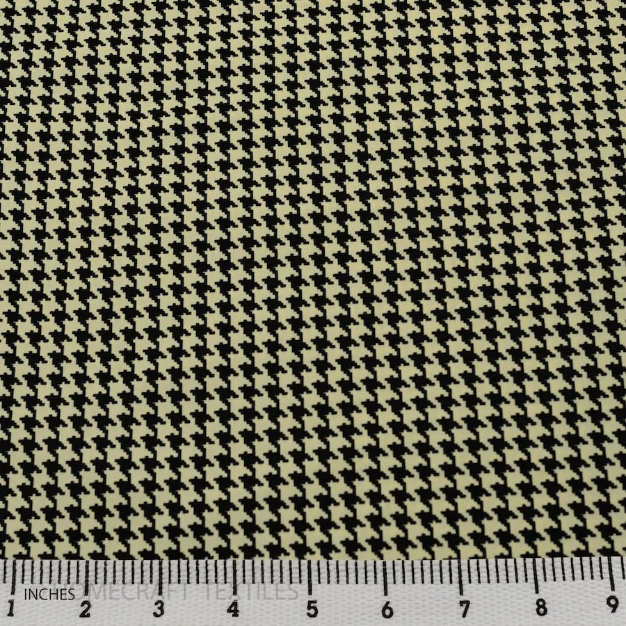 Cream Houndstooth Cotton Print