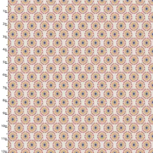 Fabric Editions Quentin Orange Floral Dots on Tan Cotton Prints