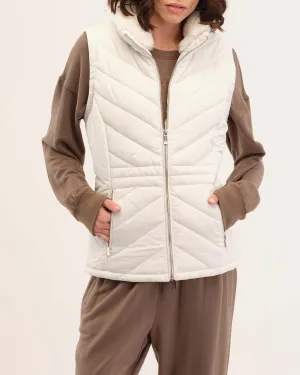 Fur Collar Quilted Vest