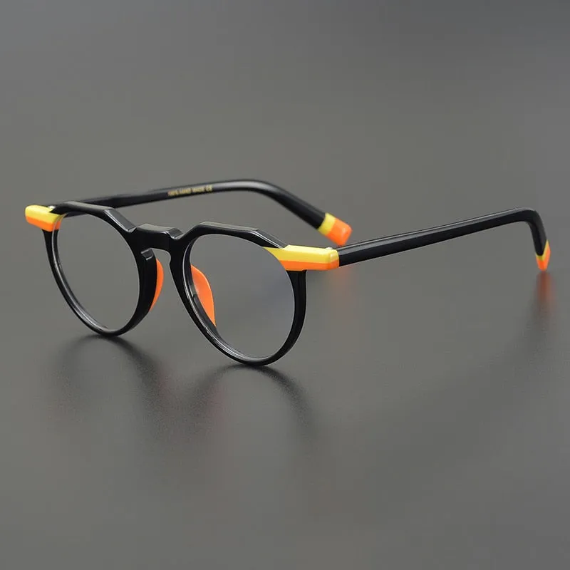 Gatenac Unisex Full Rim Round Acetate Eyeglasses Gxyj831