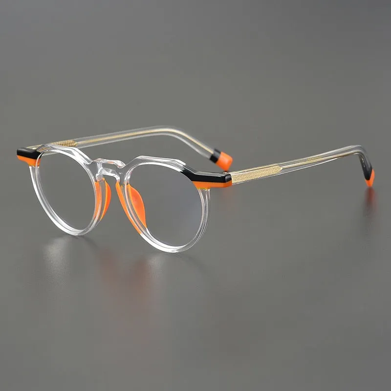 Gatenac Unisex Full Rim Round Acetate Eyeglasses Gxyj831