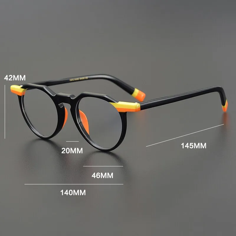 Gatenac Unisex Full Rim Round Acetate Eyeglasses Gxyj831