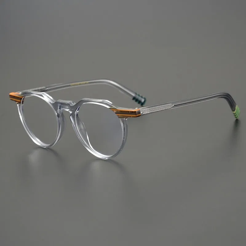 Gatenac Unisex Full Rim Round Acetate Eyeglasses Gxyj831