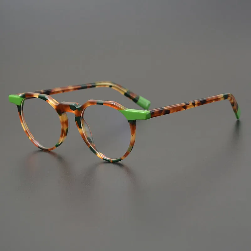 Gatenac Unisex Full Rim Round Acetate Eyeglasses Gxyj831