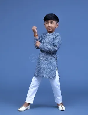 Grey 2 pc Kurta Pyjama