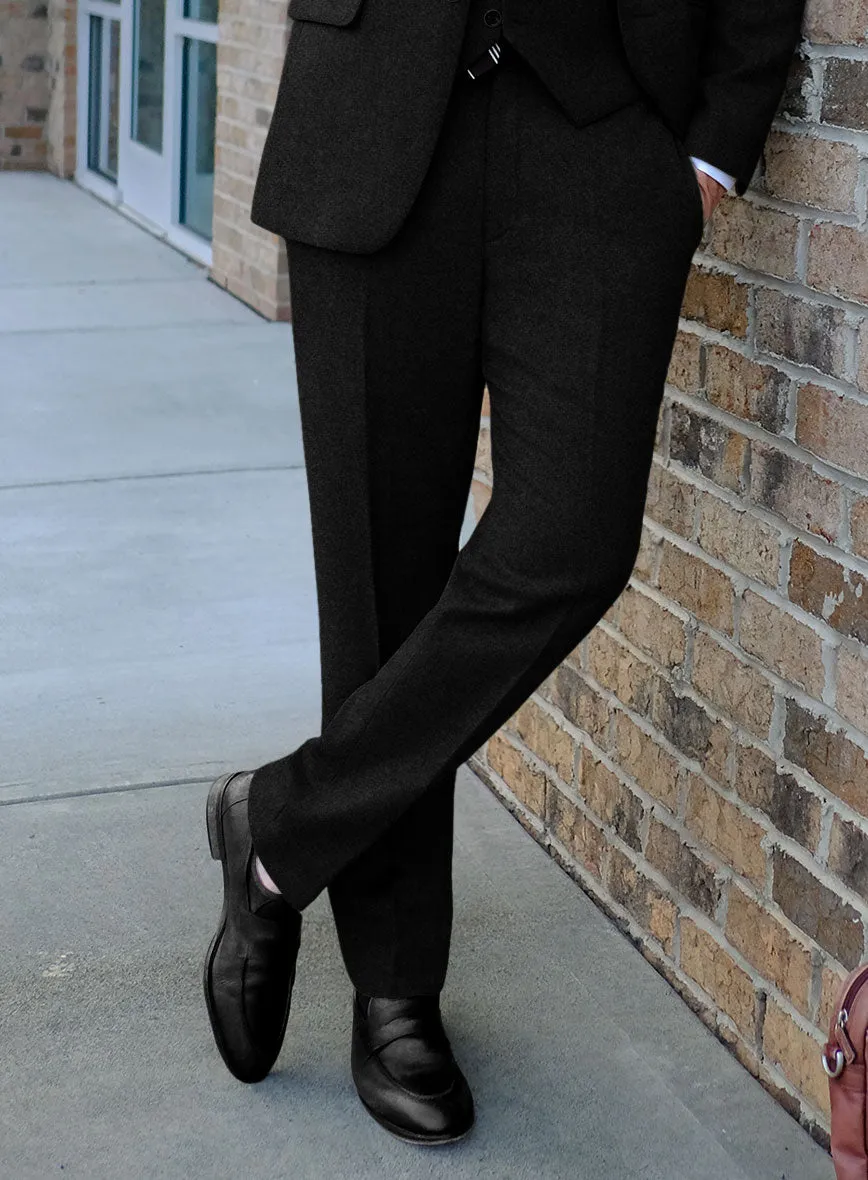 Highlander Heavy Black Herringbone Tweed Pants