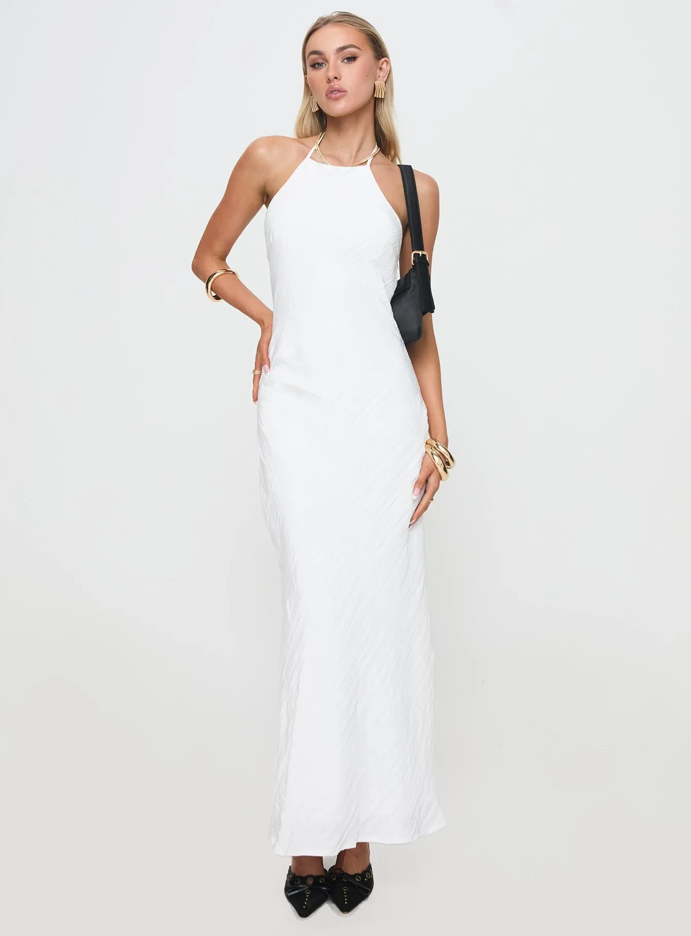 Just Peachy Maxi Dress White