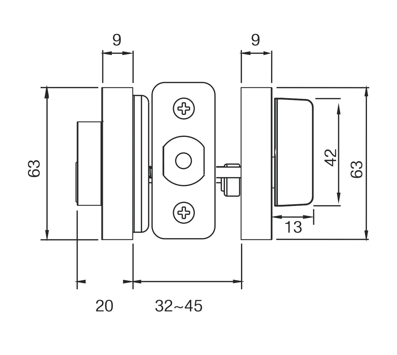 Lane Slimline Single Cylinder Deadbolt Square Polished Chrome