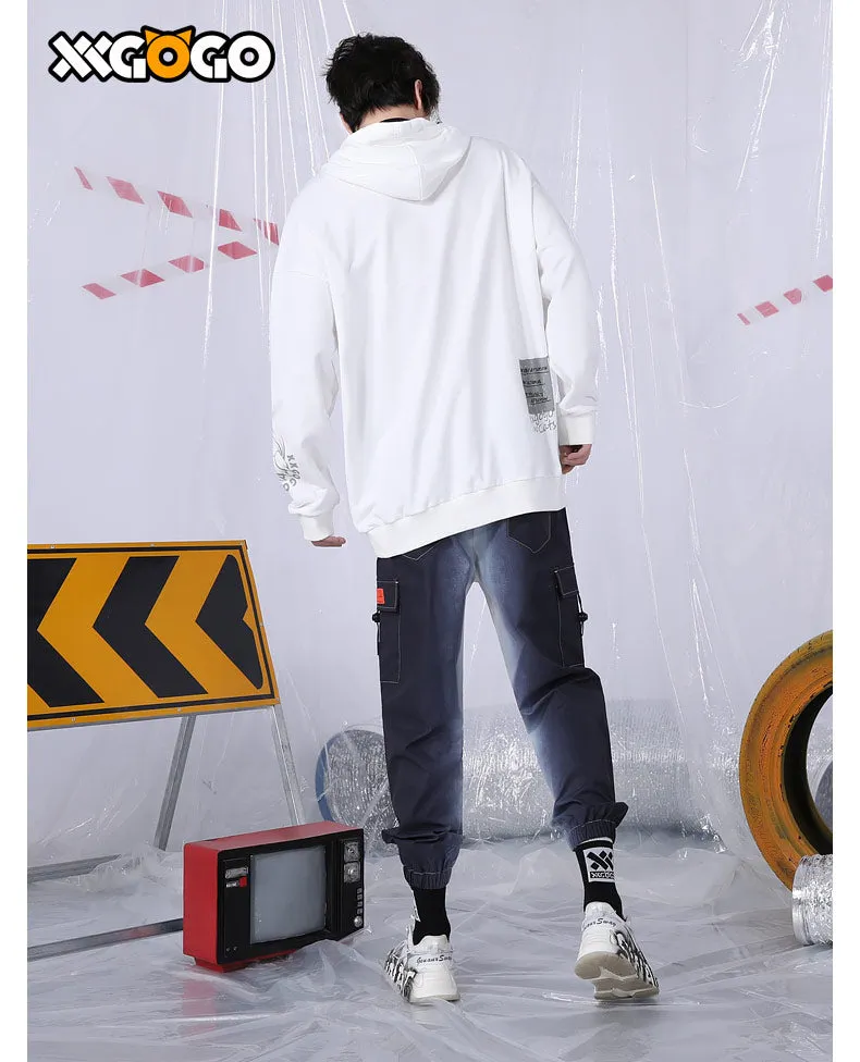 Plain Spray Letter Print Cotton Hoodies
