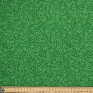 Provence Collection #03 Small Floral Vines on Green Cotton Prints