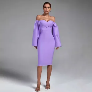 Puff Sleeve Midi Dress
