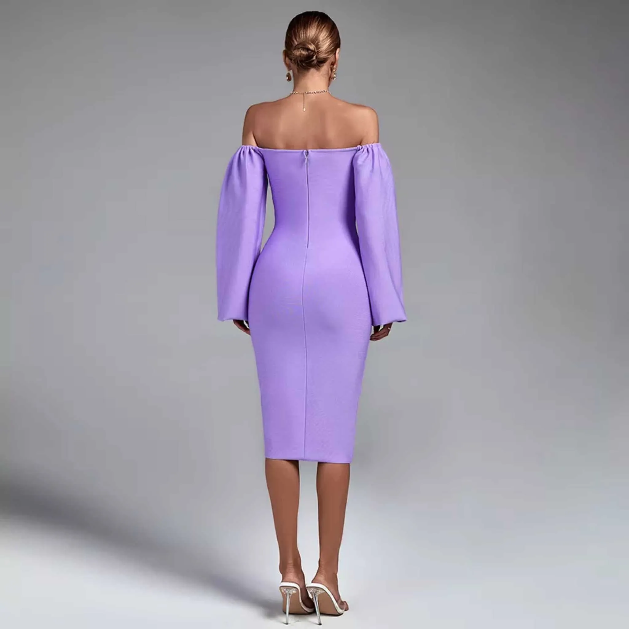 Puff Sleeve Midi Dress