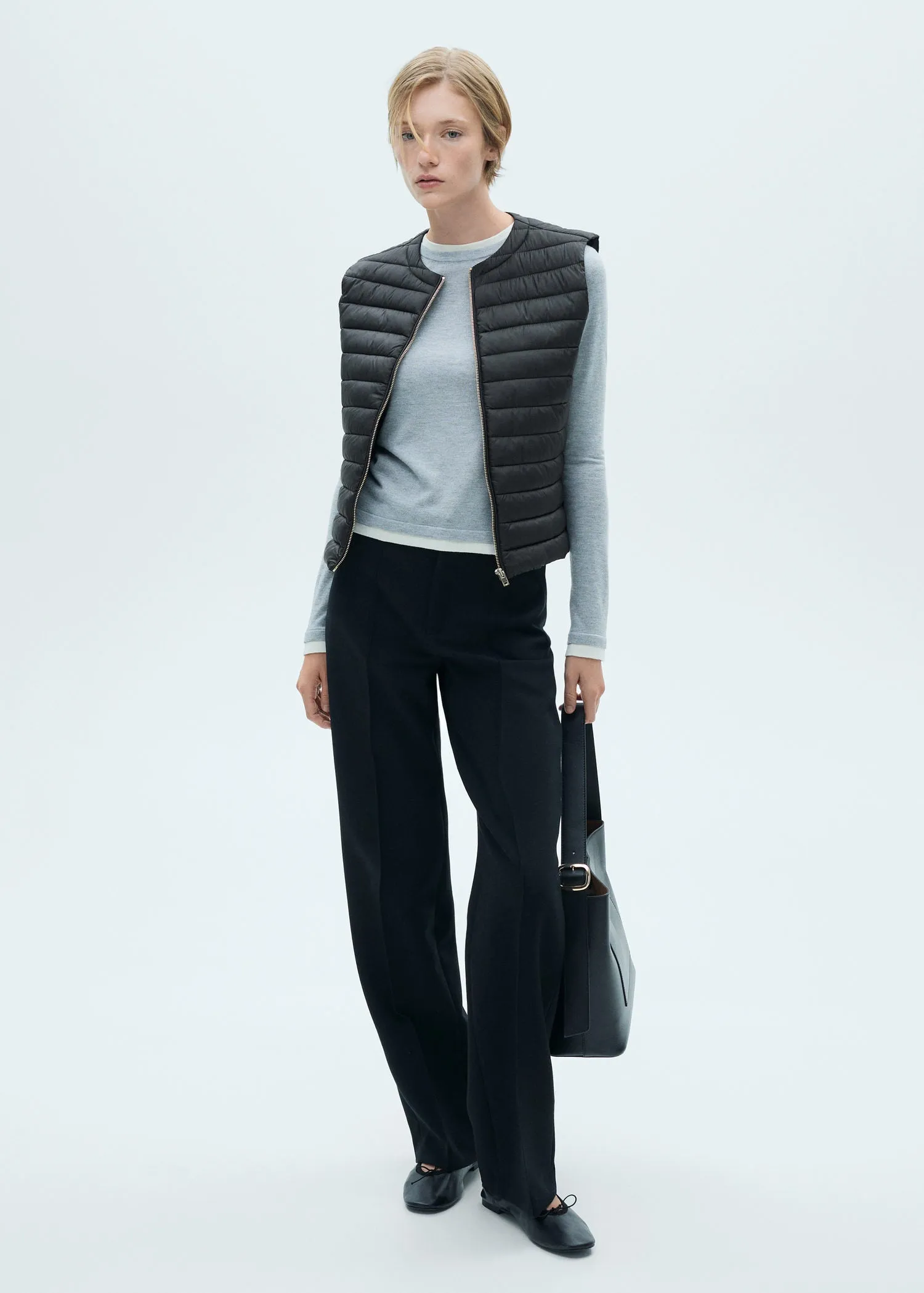 Quilted gilet - Black