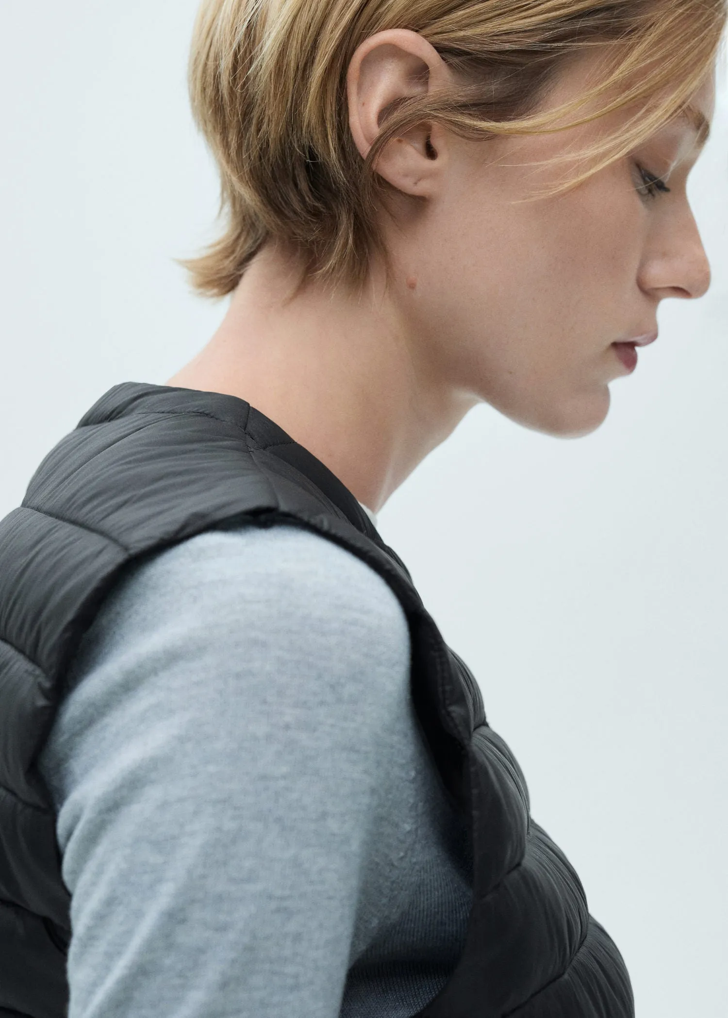 Quilted gilet - Black