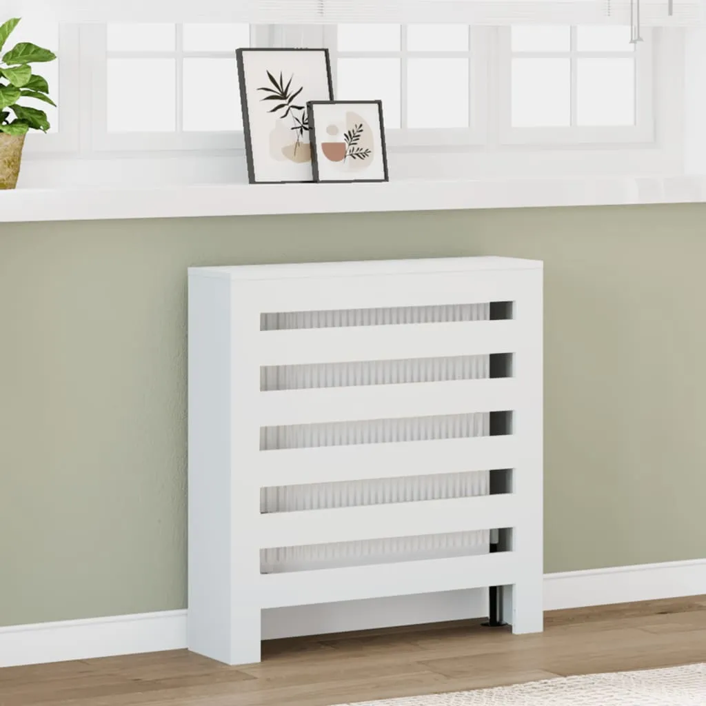 Radiator Cover White 78x20x82 cm Engineered Wood