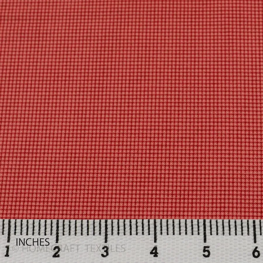Red Micro Check Cotton Print