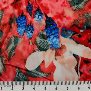 Red Snakeskin Floral Cotton Print