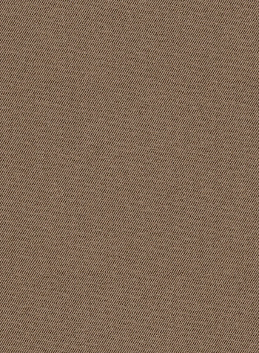 Scabal Brown Cotton Stretch Suit