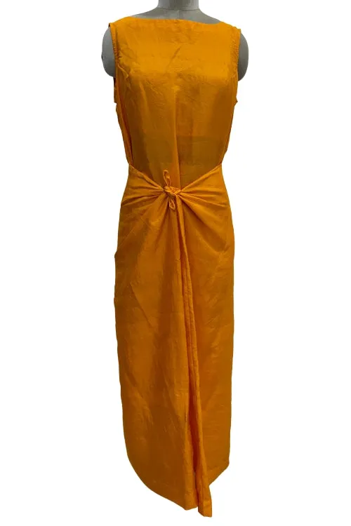 Sleeveless long dress with back cowl neck-Cleopatra Marigold