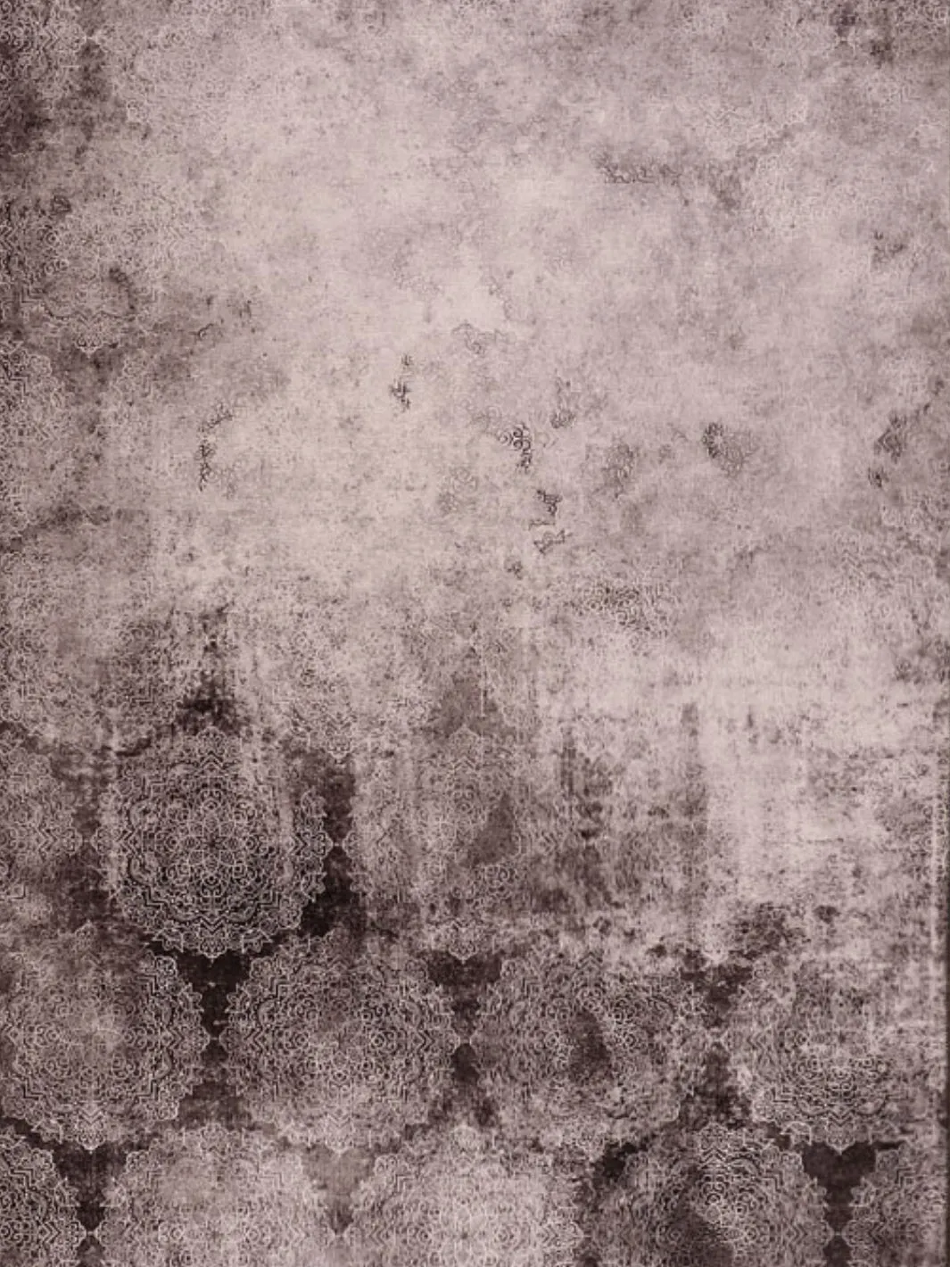 Spirit Grey Flower Distressed Rug
