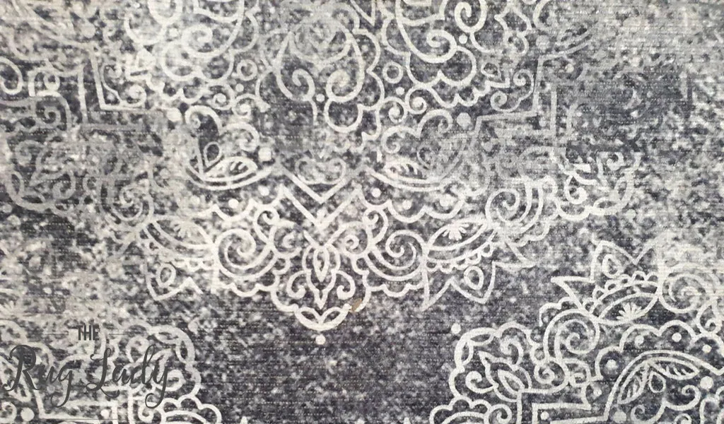 Spirit Grey Flower Distressed Rug
