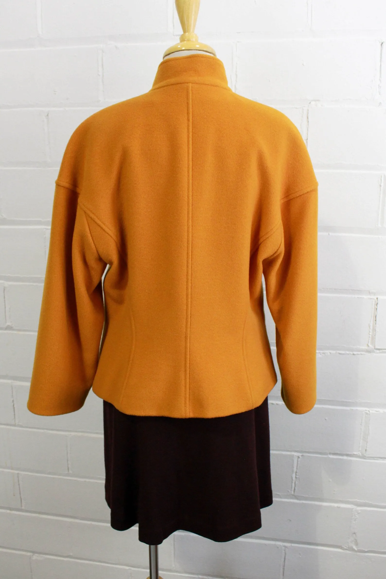 Vintage 1980s Ochre Wool Cashmere jacket, Guy Laroche, Large