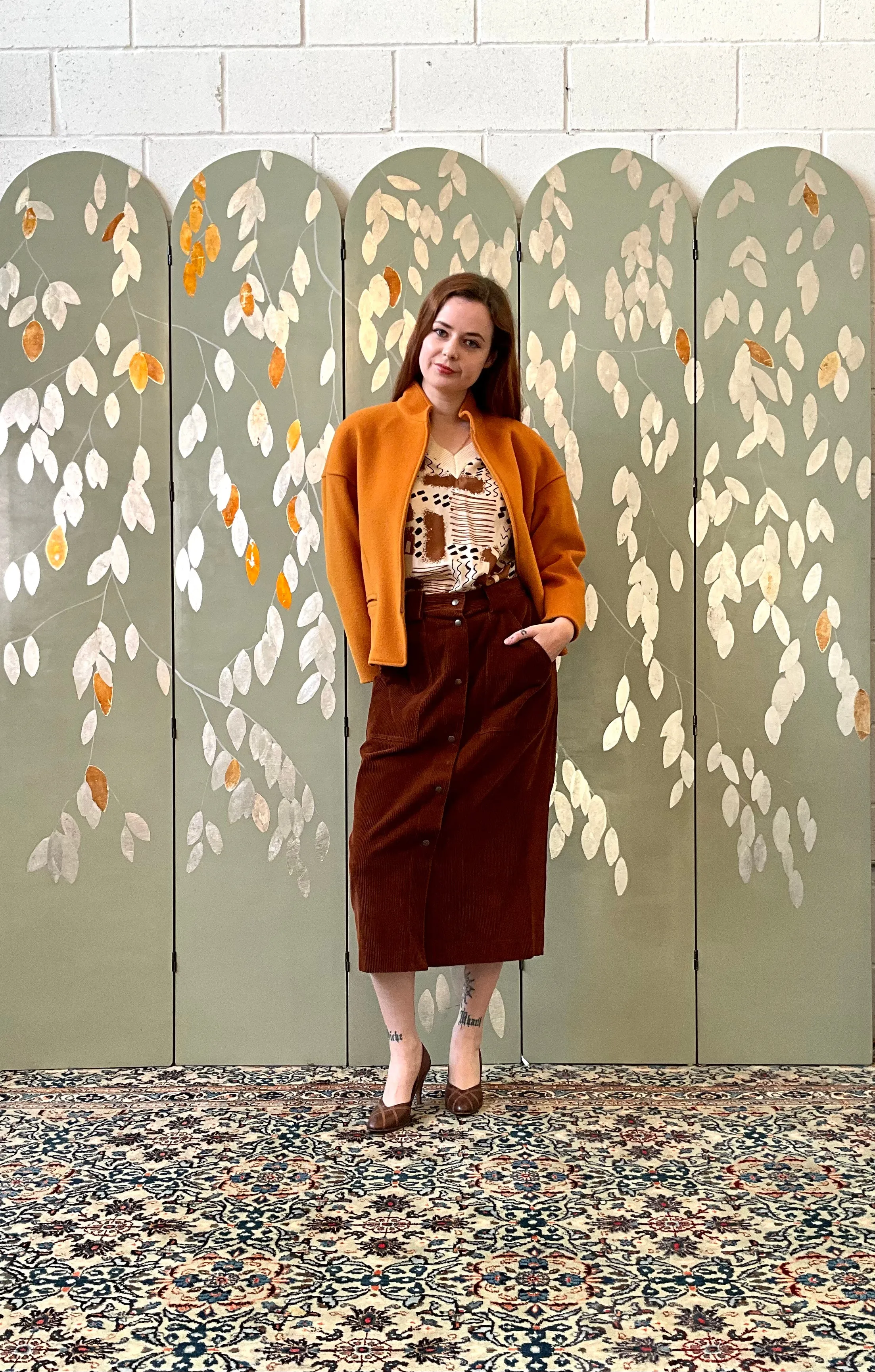 Vintage 1980s Ochre Wool Cashmere jacket, Guy Laroche, Large