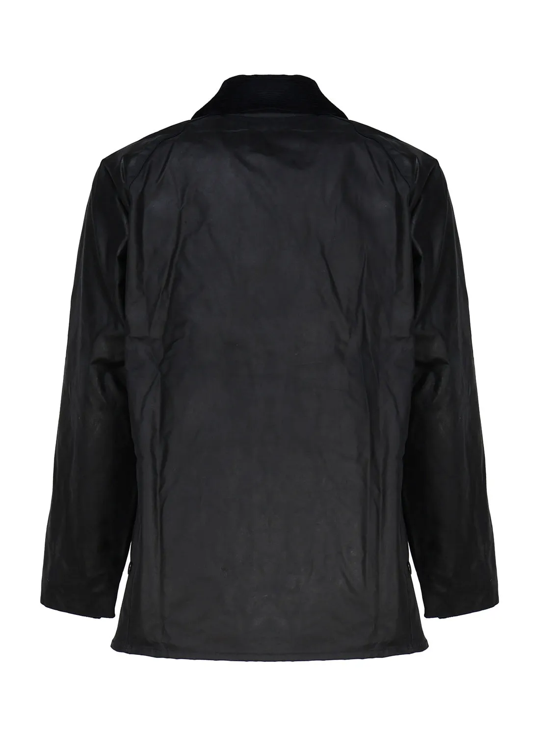 Waxed Cotton Short Jacket in Navy Blue