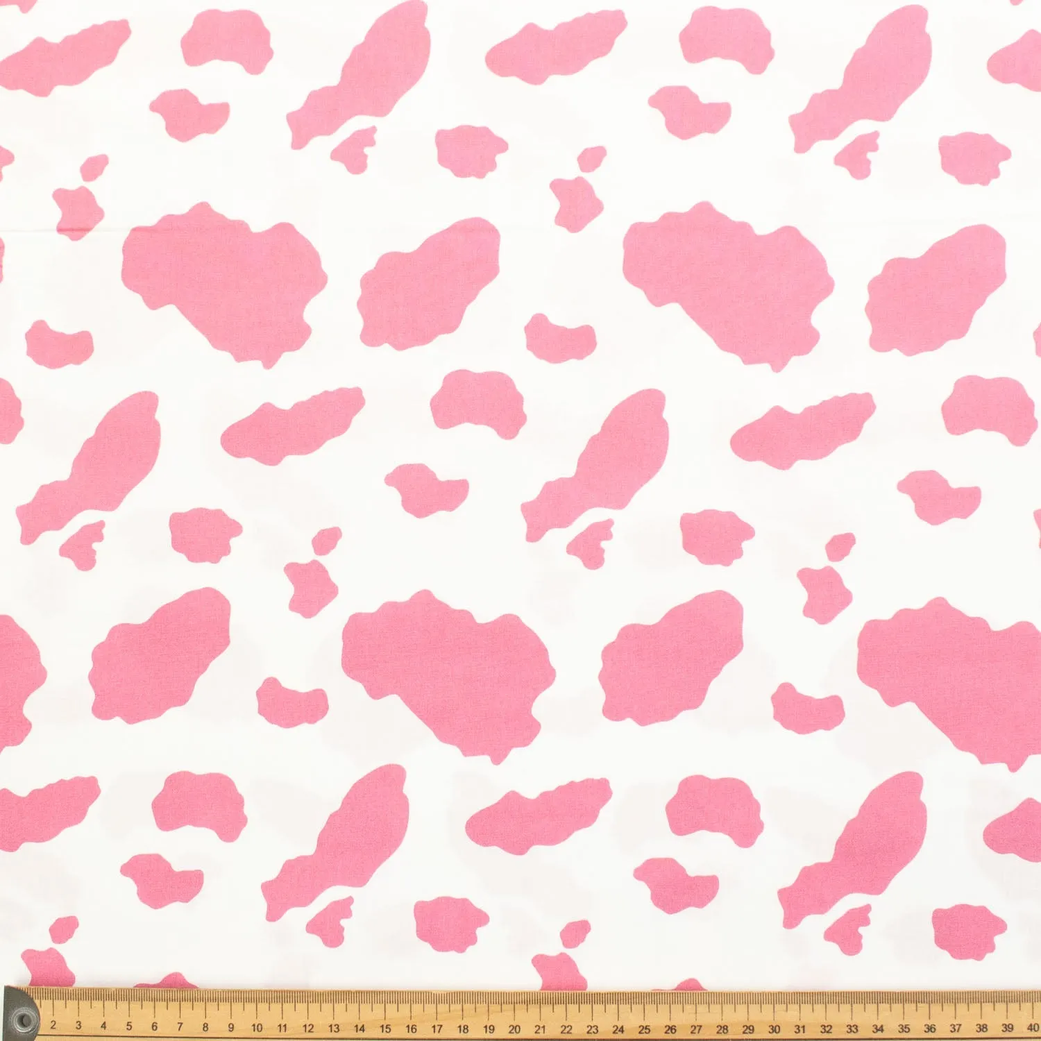 White & Pink Cow Cotton Print
