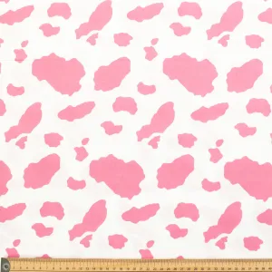 White & Pink Cow Cotton Print