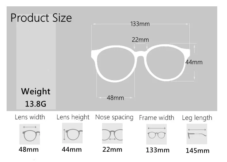 Yimaruili Unisex Full Rim Screwless Titanium Alloy Round Frame Eyeglasses 28607