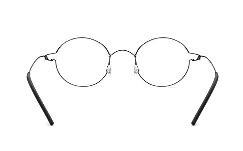 Yimaruili Unisex Full Rim Screwless Titanium Alloy Round Frame Eyeglasses 28607
