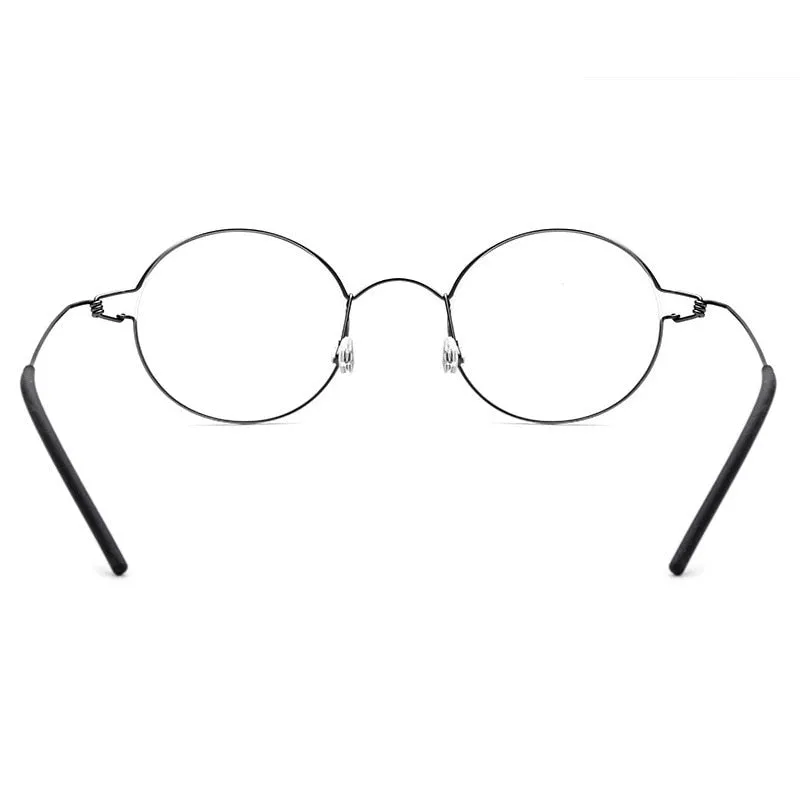 Yimaruili Unisex Full Rim Screwless Titanium Alloy Round Frame Eyeglasses 28607