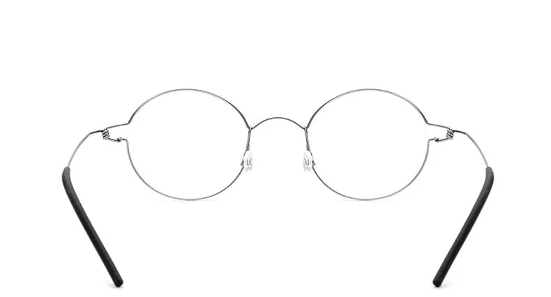 Yimaruili Unisex Full Rim Screwless Titanium Alloy Round Frame Eyeglasses 28607