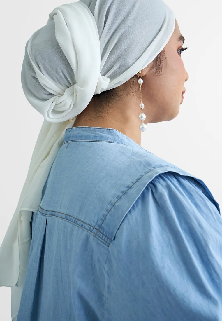 Yuridia Dolly Frill Sleeves Denim Blouse